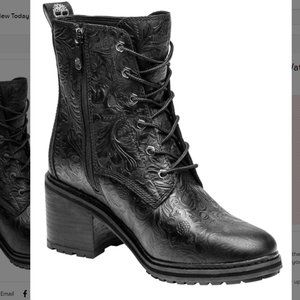 Timberland Jet Black Sienna Embossed Waterproof Leather Boots